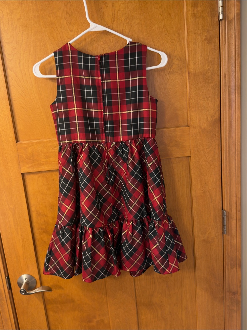 Place Red and Black Plaid Girls' Formal Dress